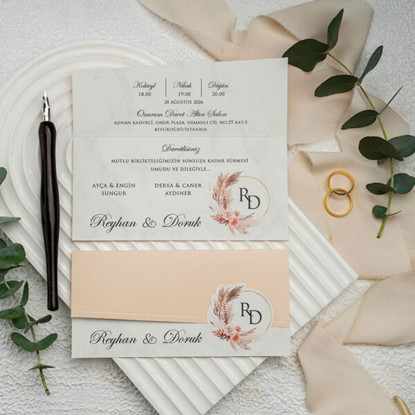 Invitatie de nunta florala 9362