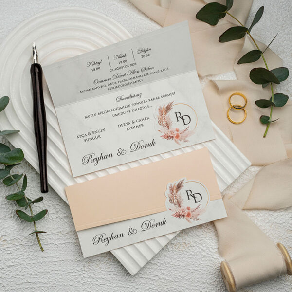 Invitatie de nunta florala 9362 - imagine 2