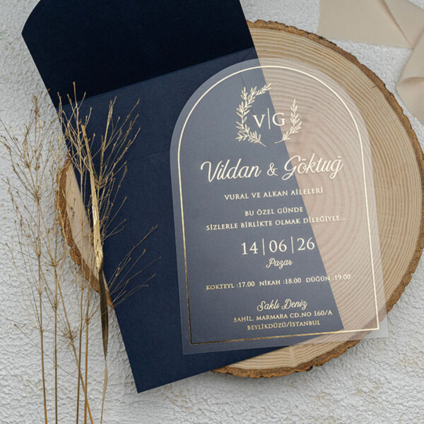 Invitatie de nunta plexiglas 9311 - imagine 2