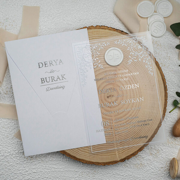 Invitatie de nunta plexiglas 9364 - imagine 2