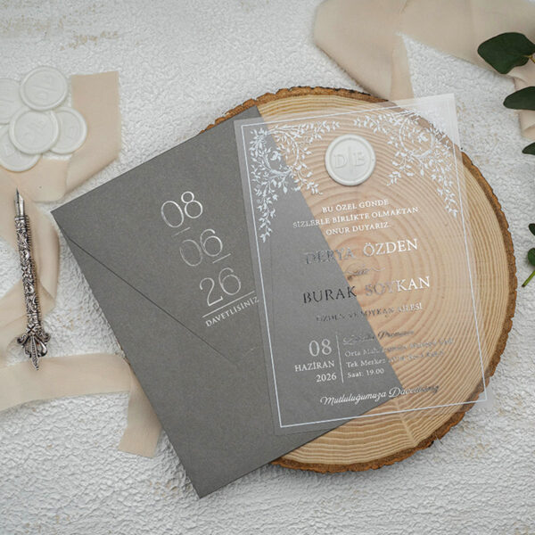 Invitatie de nunta plexiglas 9368 - imagine 2