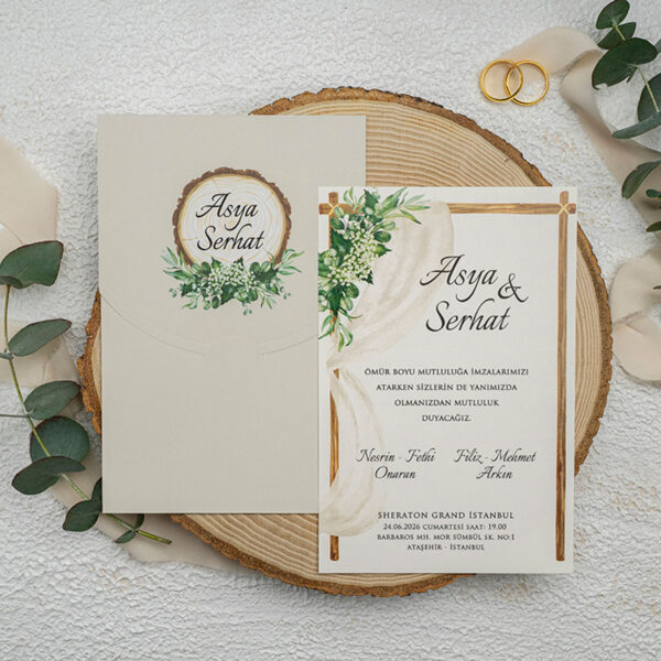 Invitatie de nunta rustica 9325