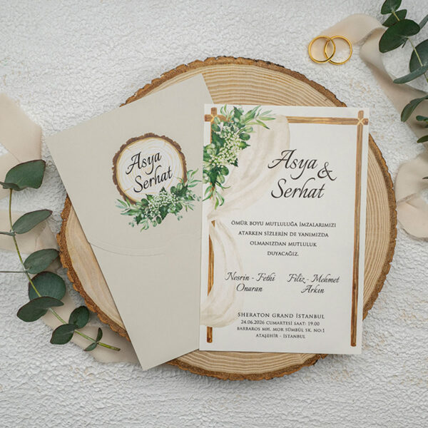 Invitatie de nunta rustica 9325 - imagine 2