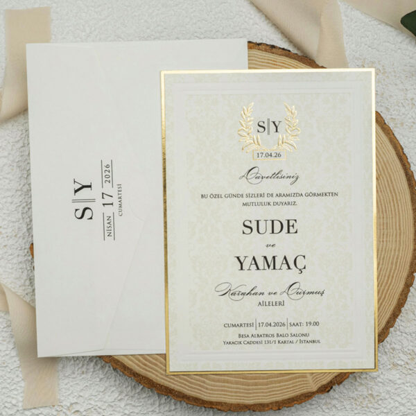 Invitatie de nunta vintage 9264