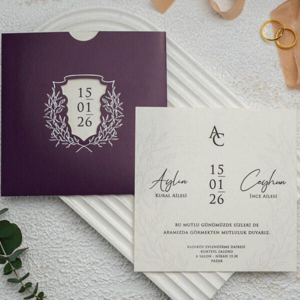 Invitatie de nunta vintage 9284