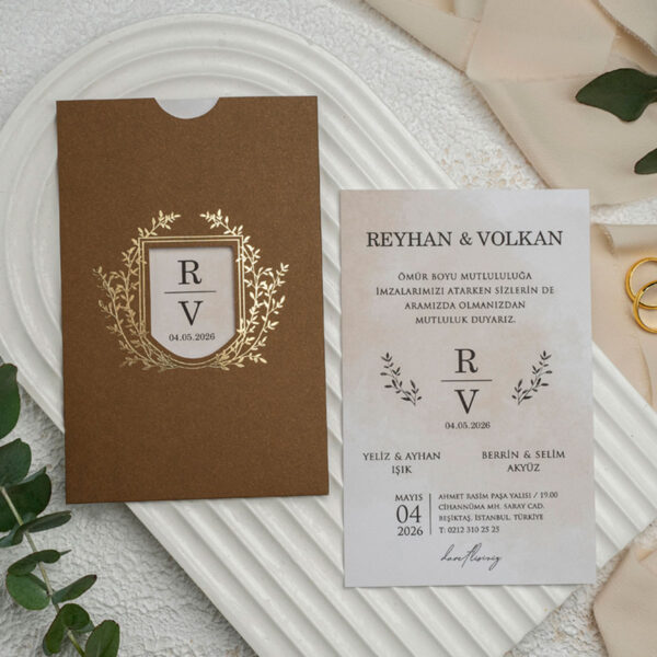 Invitatie de nunta vintage 9296
