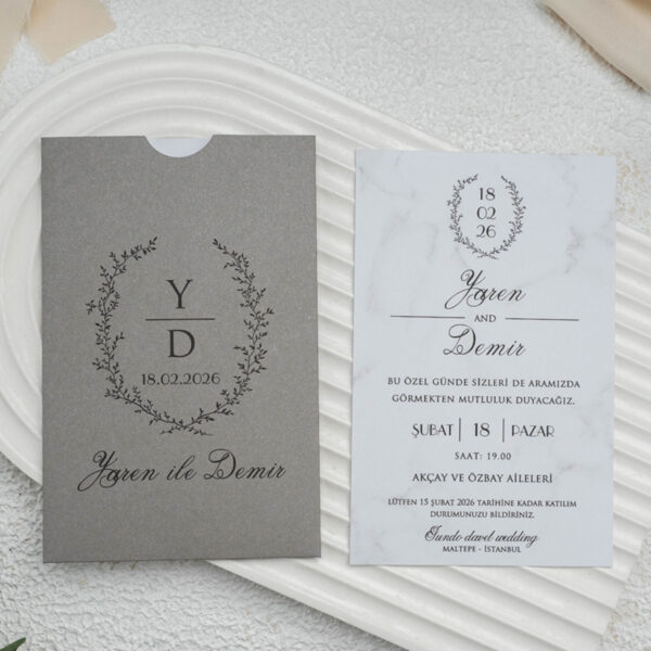 Invitatie de nunta vintage 9297