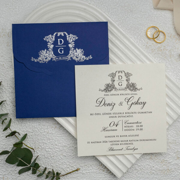 Invitatie de nunta vintage 9305