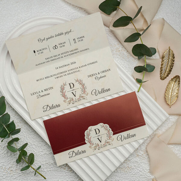 Invitatie de nunta vintage 9359