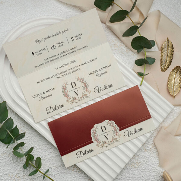 Invitatie de nunta vintage 9359 - imagine 2
