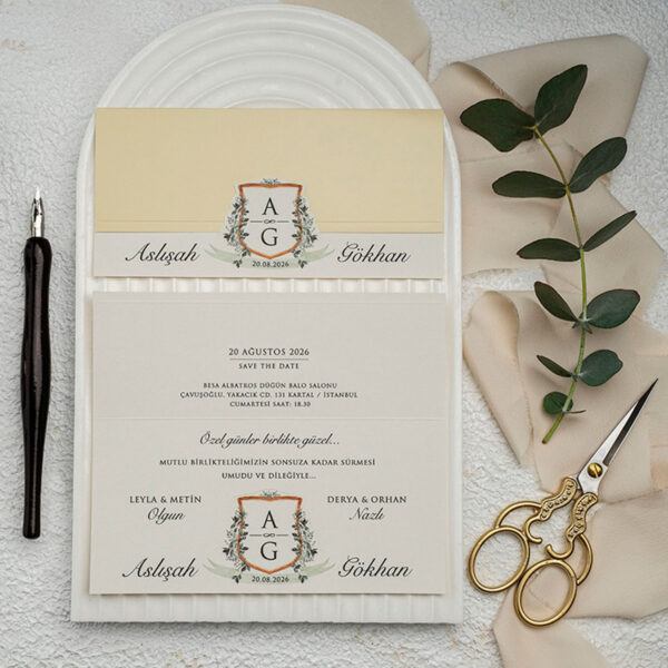Invitatie de nunta vintage 9361