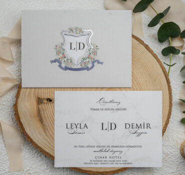 Invitatie de nunta vintage florala 9301