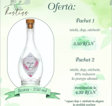 Sticla marturie nunta 250 ml Ikona