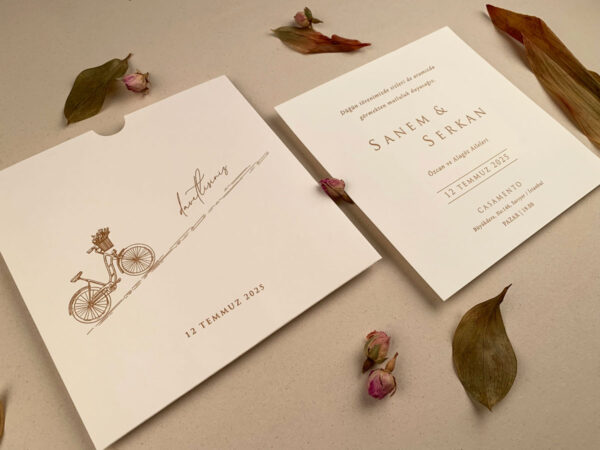 Invitatie de nunta eleganta cu bicicleta 12273 - imagine 2