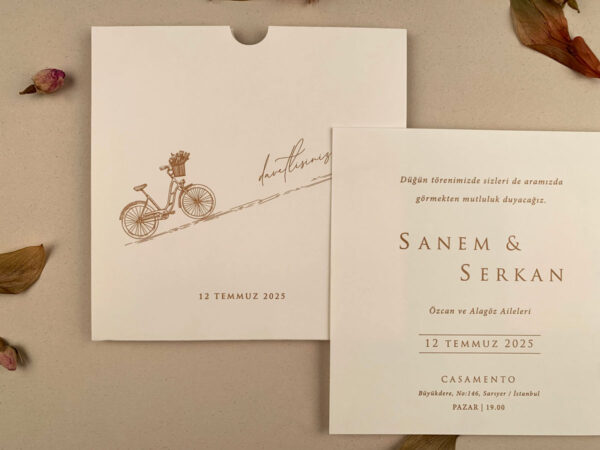 Invitatie de nunta eleganta cu bicicleta 12273 - imagine 3