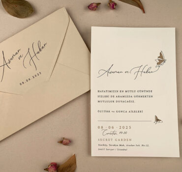 Invitatie de nunta eleganta cu fluture 12253