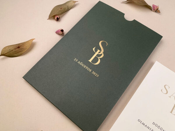 Invitatie de nunta eleganta cu frunze 12260 - imagine 3