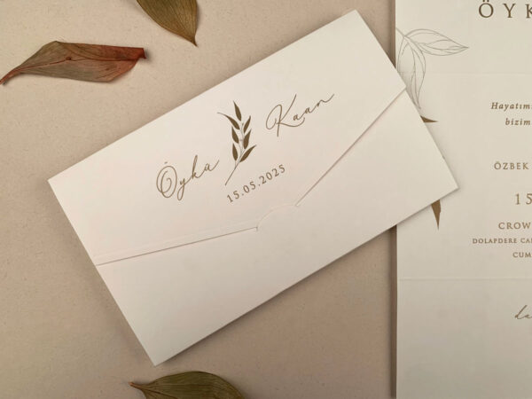 Invitatie de nunta eleganta cu frunze 12281 - imagine 3
