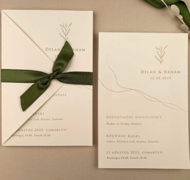 Invitatie de nunta eleganta cu funda 12283