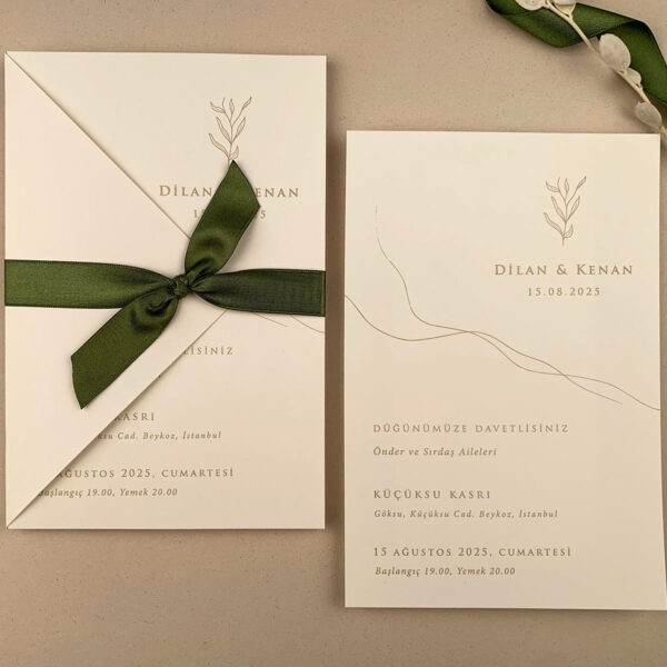 Invitatie de nunta eleganta cu funda 12283