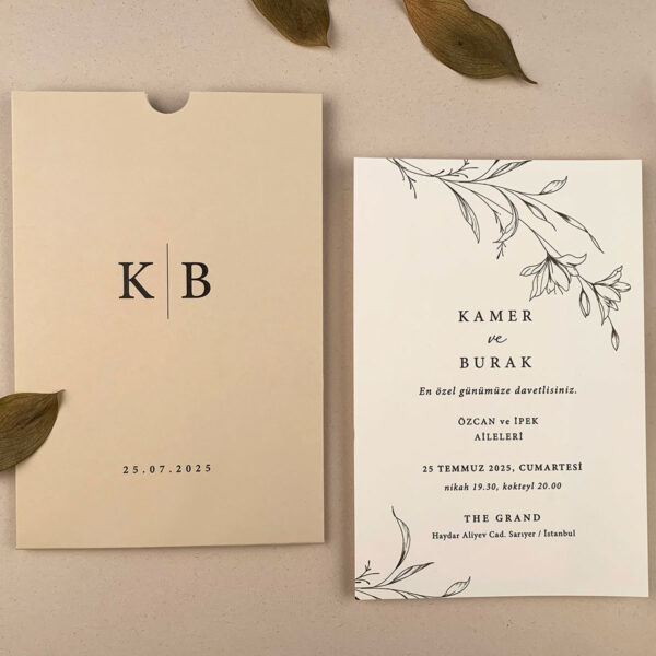 Invitatie de nunta eleganta florala 12265