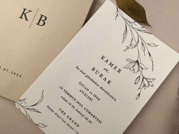 Invitatie de nunta eleganta florala 12265 - imagine 2