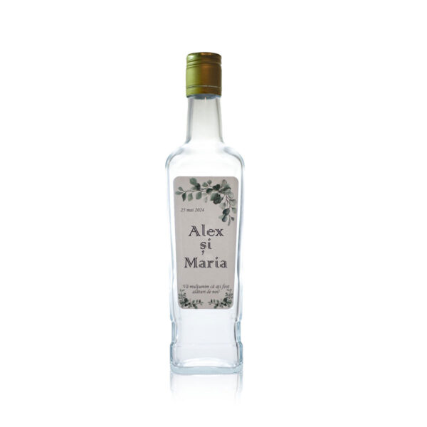 Sticla marturie nunta 500 ml Stof 1 - imagine 3