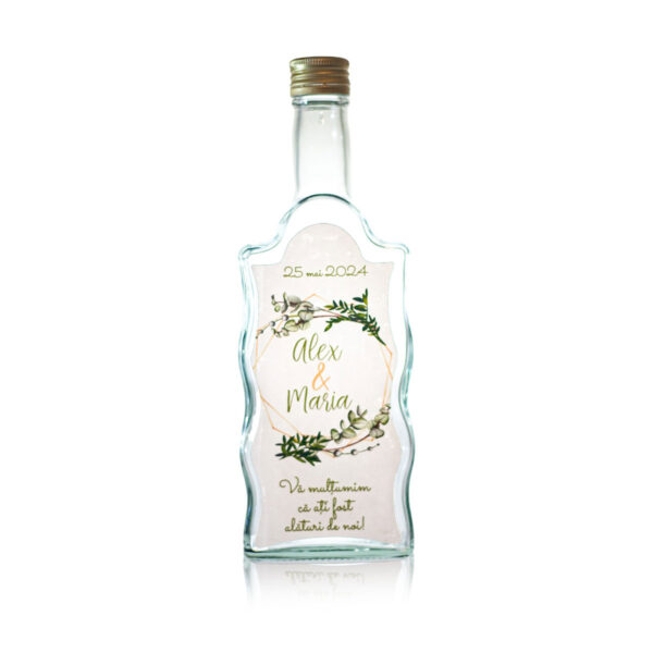 Sticla marturie nunta 500 ml Stof 3