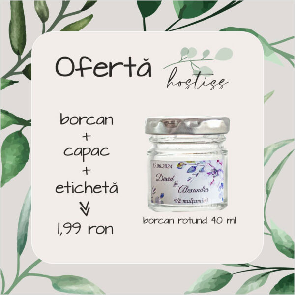 Borcan marturie 40 ml Rotund