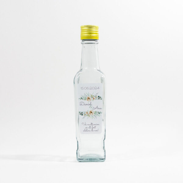 Sticla marturie nunta 250 ml Stof 1 - imagine 2