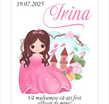 Eticheta botez fetita cu printesa model 18