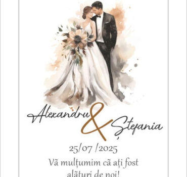 Eticheta cu tematica mire si mireasa model 40