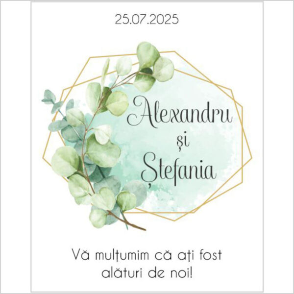 Eticheta florala cu frunze model 14