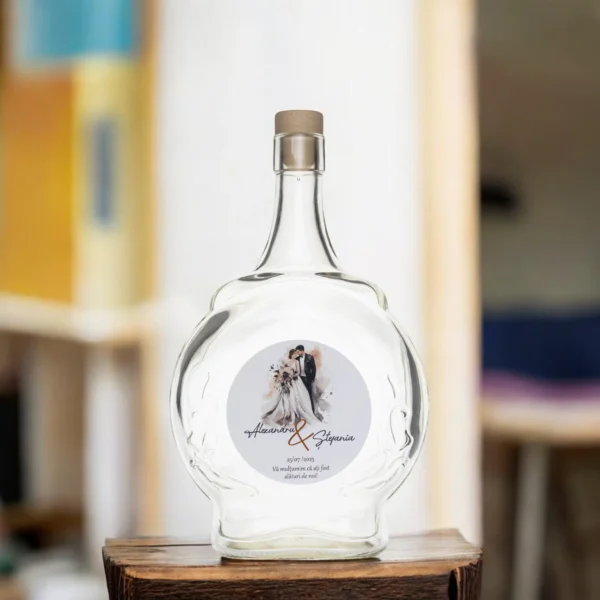 Sticla marturie nunta 1000 ml Fleaga - imagine 2