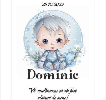 Eticheta botez cu baiatel model 09