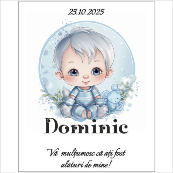 Eticheta botez cu baiatel model 09