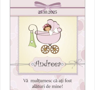 Eticheta botez fetita vintage model 20