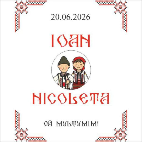 Eticheta cu tematica traditionala model 48