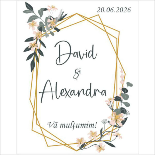 Eticheta florala cu clematis model 43