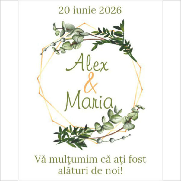 Eticheta florala cu frunze model 11