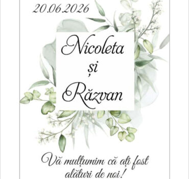 Eticheta florala cu frunze model 12