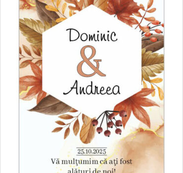 Eticheta florala cu frunze de toamna model 15