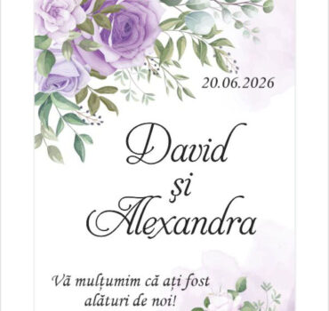 Eticheta florala cu trandafiri model 42