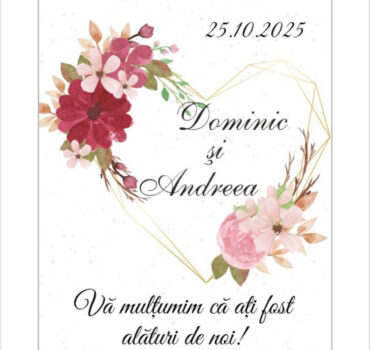 Eticheta florala inima model 01