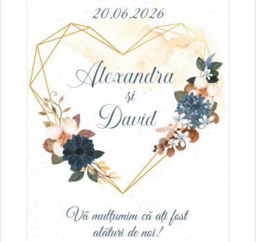 Eticheta florala inima model 05