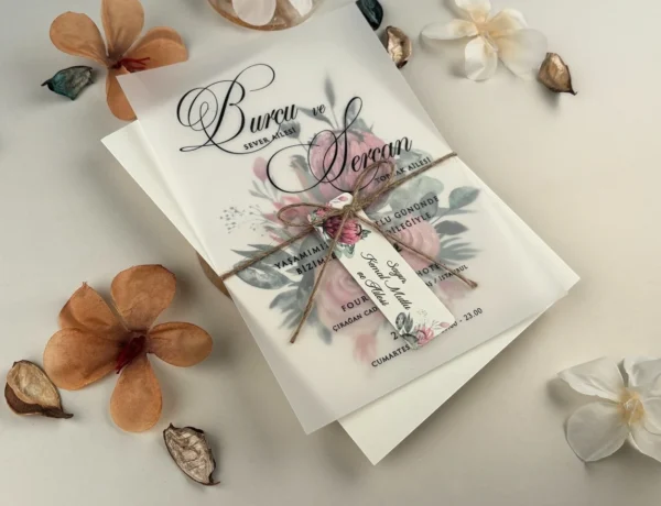 Invitatie de nunta floral 85842 - imagine 3