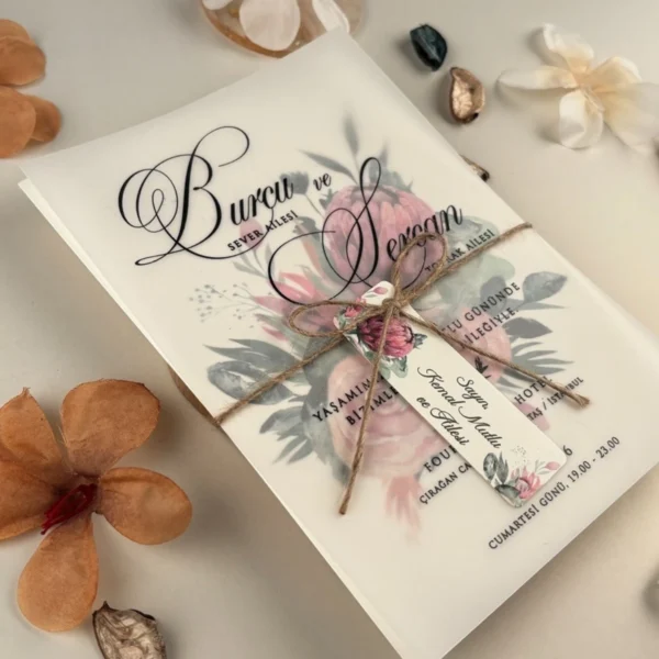 Invitatie de nunta floral 85842 - imagine 4