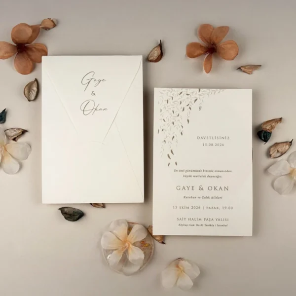 Invitatie de nunta cu frunze 13315