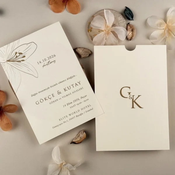 Invitatie de nunta eleganta florala 13310