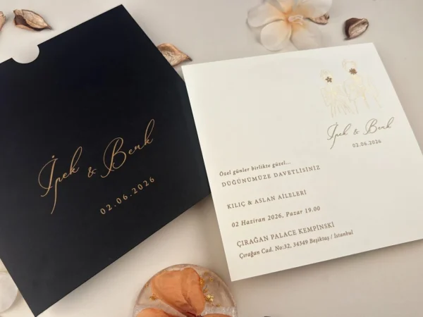 Invitatie de nunta eleganta cu miri 13328 - imagine 2